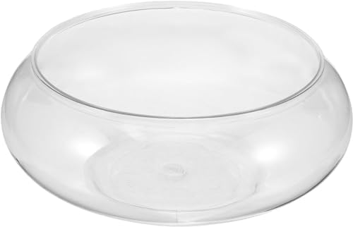 Nomoreef Clear Plastic Bubble Bowl Vase, Round Shallow Planter for Aquatic Plants & Hydroponic Flowers