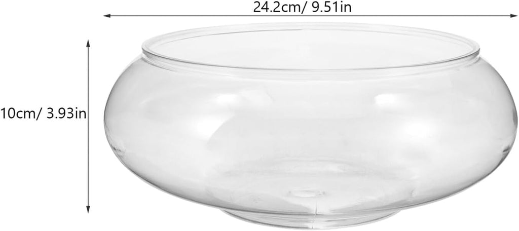 Nomoreef Clear Plastic Bubble Bowl Vase, Round Shallow Planter for Aquatic Plants & Hydroponic Flowers