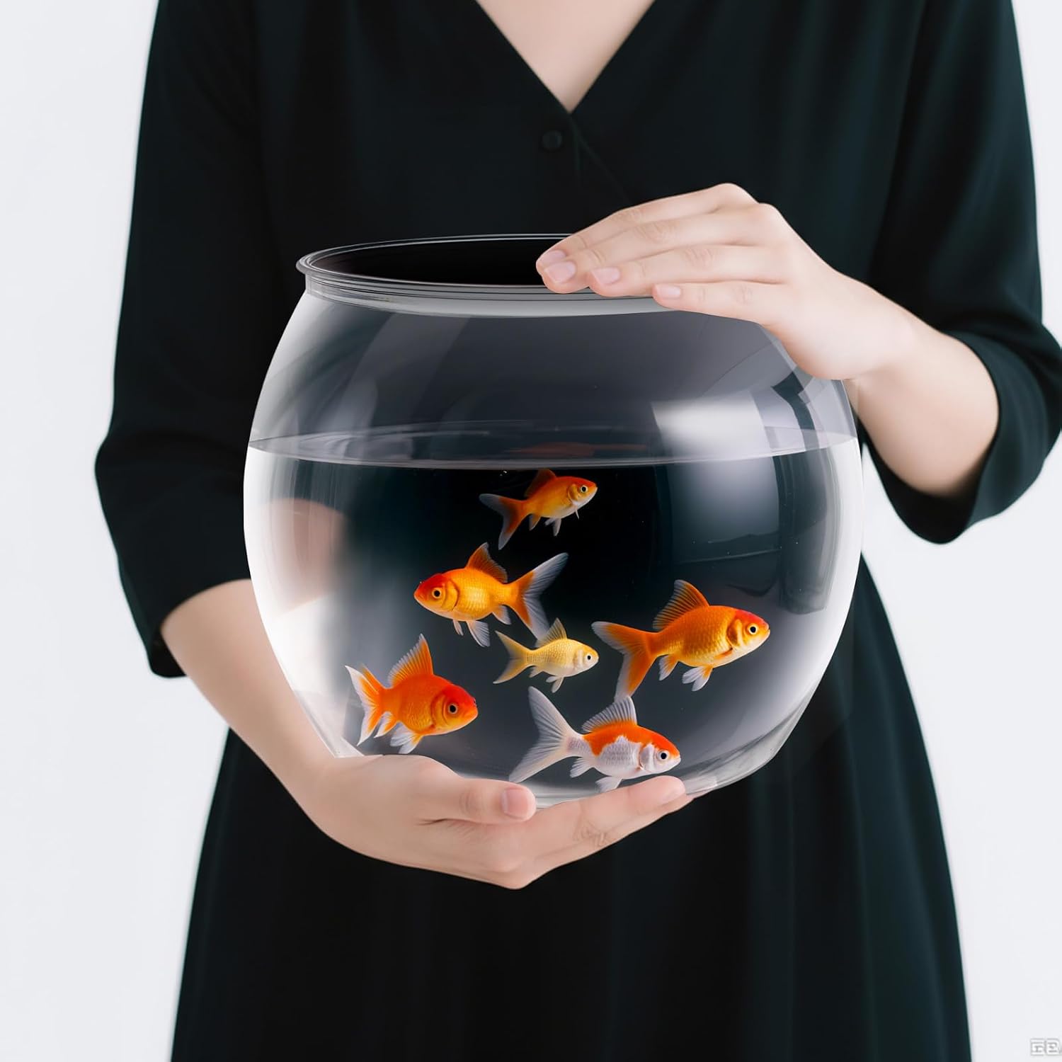 Nomoreef 5 Gallon Large Shatterproof Plastic Fish Bowl, Round Clear Terrarium & Flower Vase