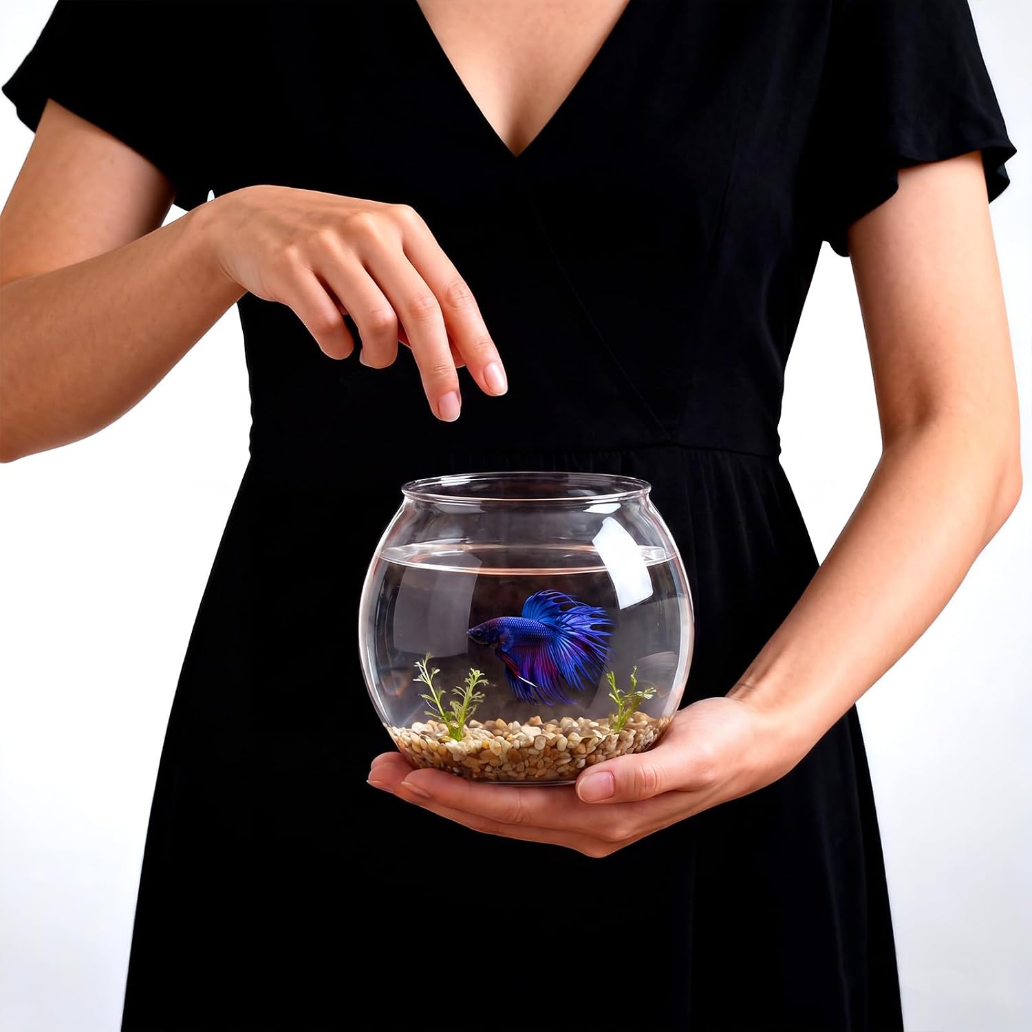 Nomoreef 5 Gallon Large Shatterproof Plastic Fish Bowl, Round Clear Terrarium & Flower Vase