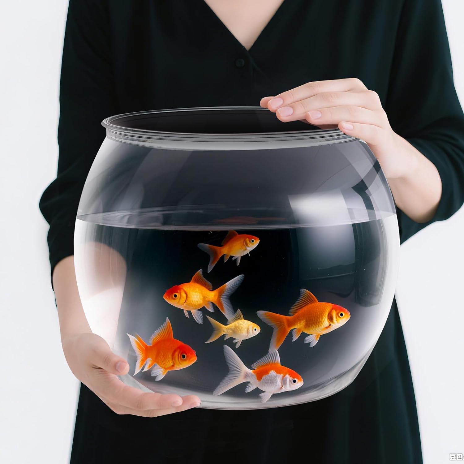 Nomoreef 5 Gallon Large Shatterproof Plastic Fish Bowl, Round Clear Terrarium & Flower Vase