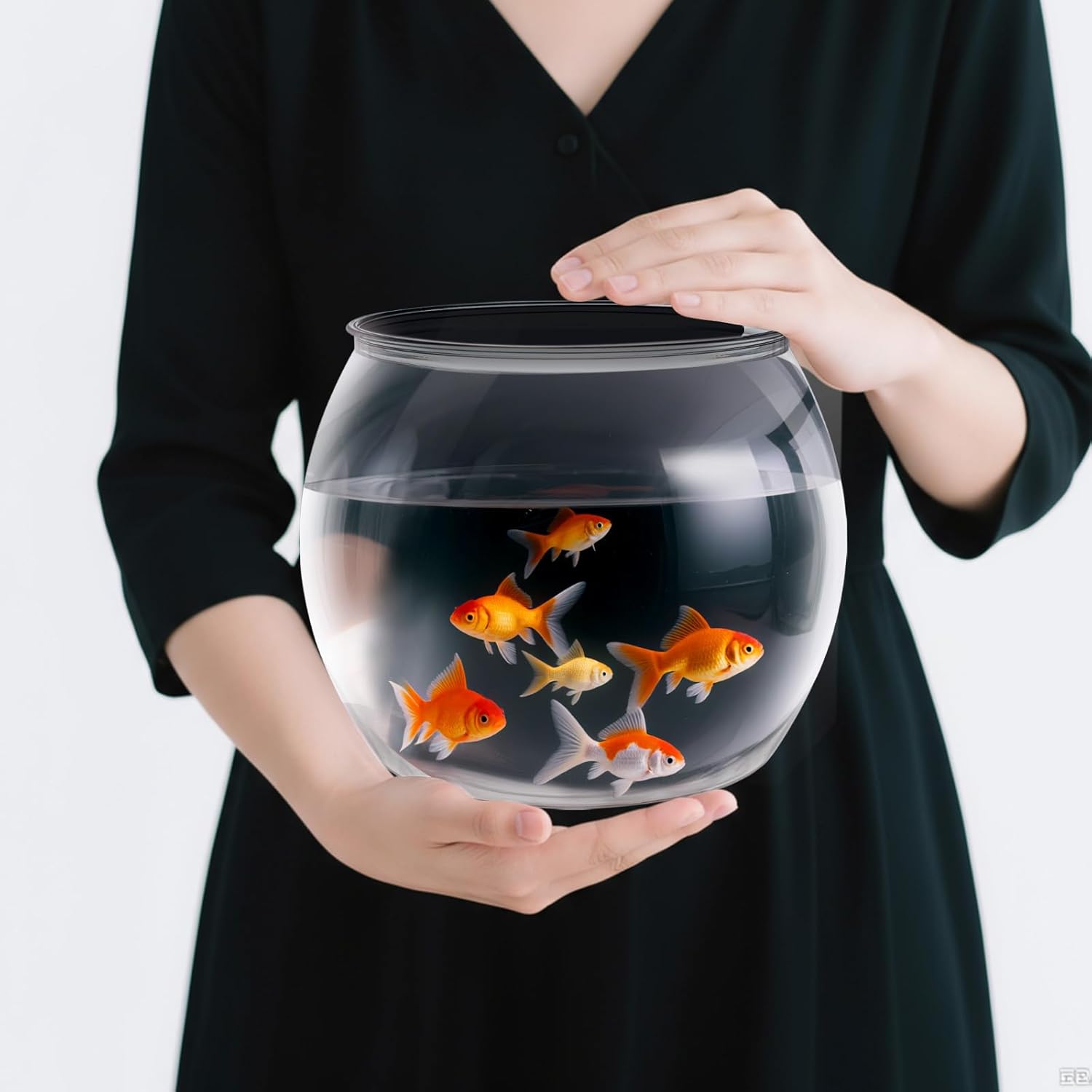 Nomoreef 5 Gallon Large Shatterproof Plastic Fish Bowl, Round Clear Terrarium & Flower Vase