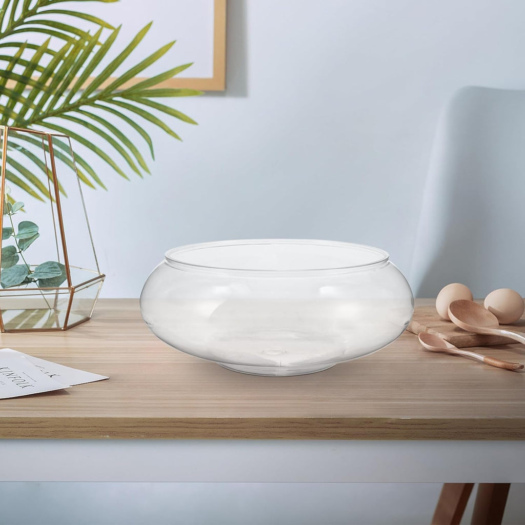 Nomoreef Clear Plastic Bubble Bowl Vase, Round Shallow Planter for Aquatic Plants & Hydroponic Flowers