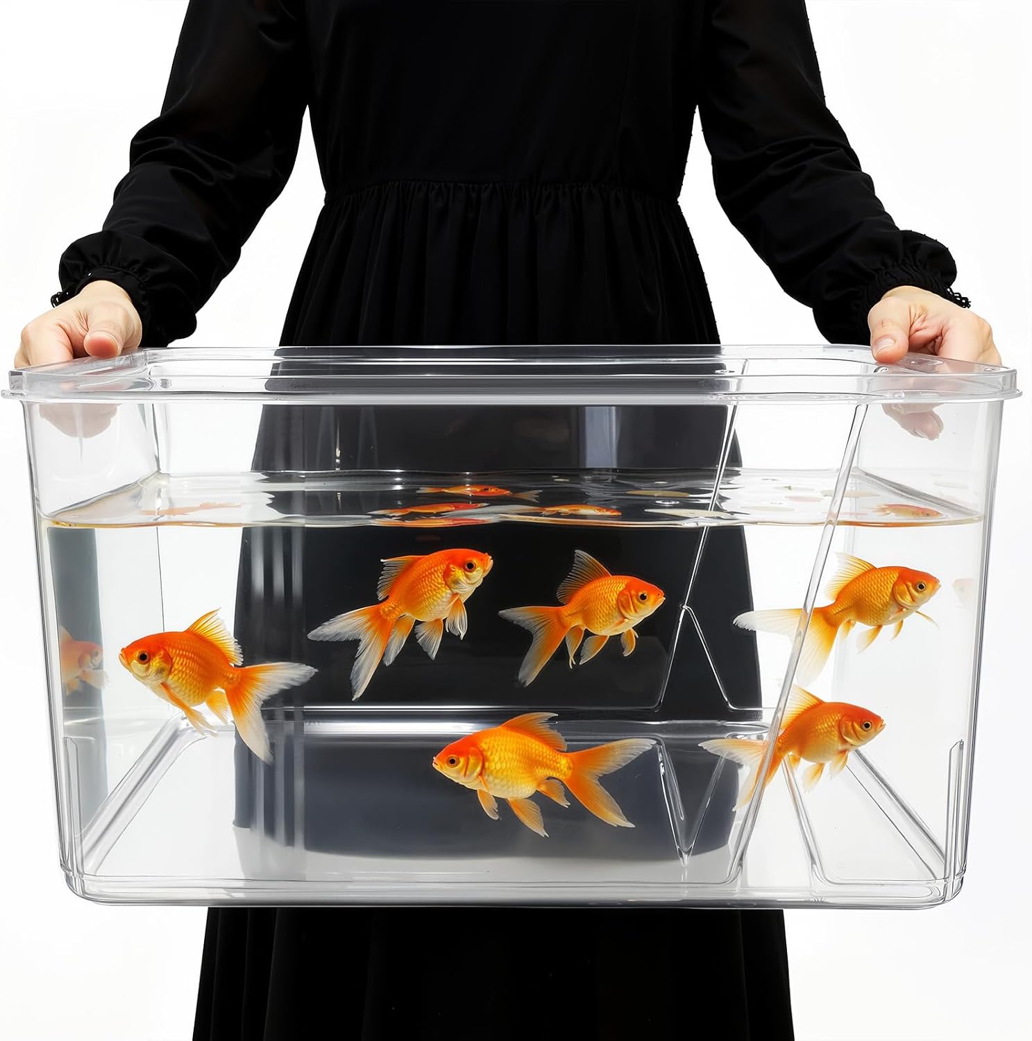 Nomoreef 5 Gallon Large Shatterproof Plastic Fish Bowl, Round Clear Terrarium & Flower Vase
