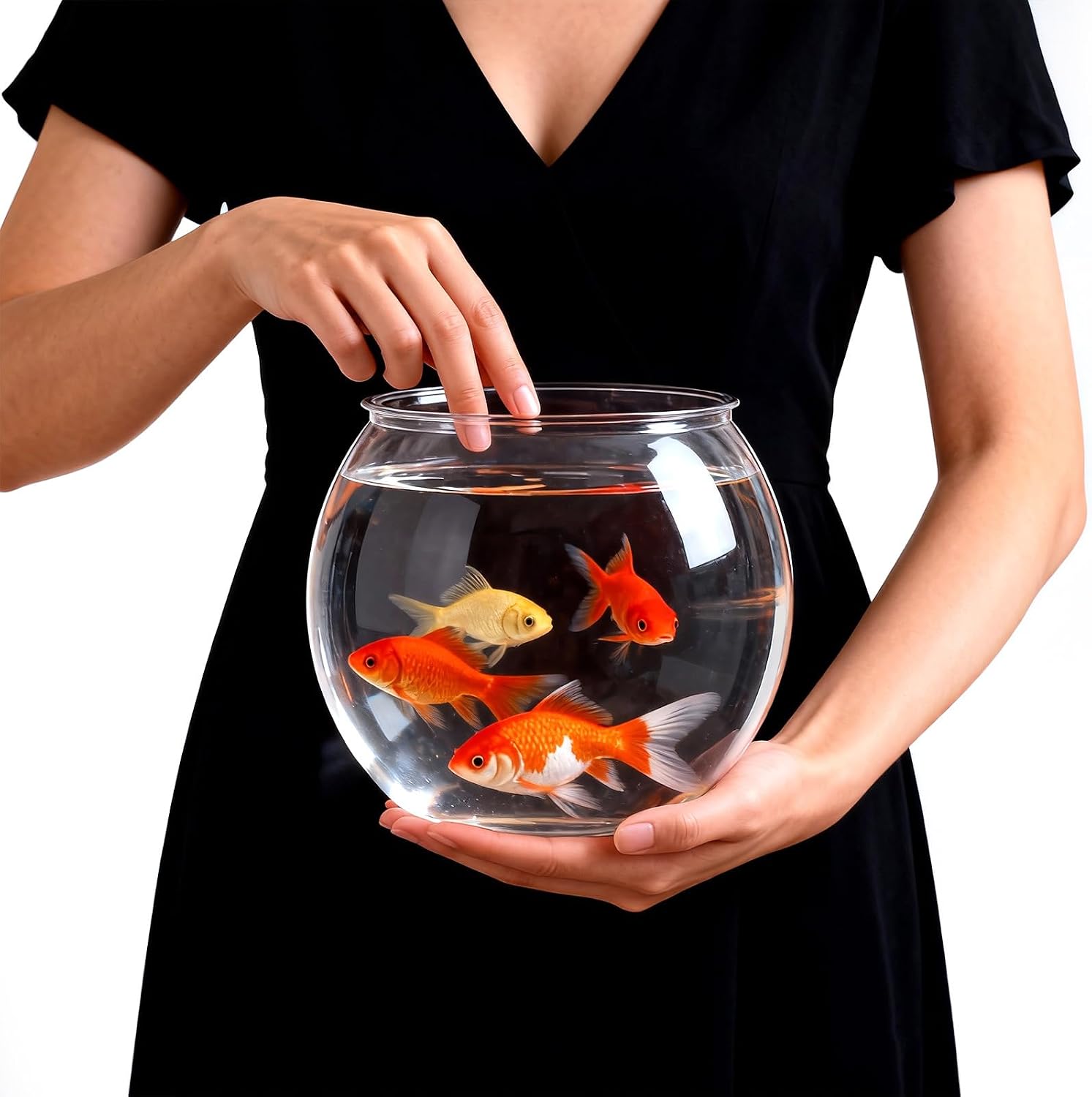 Nomoreef 5 Gallon Large Shatterproof Plastic Fish Bowl, Round Clear Terrarium & Flower Vase