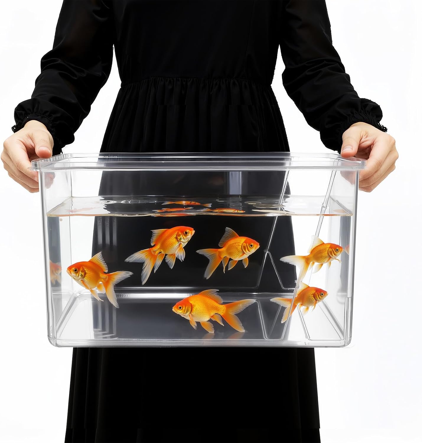 Nomoreef 5 Gallon Large Shatterproof Plastic Fish Bowl, Round Clear Terrarium & Flower Vase