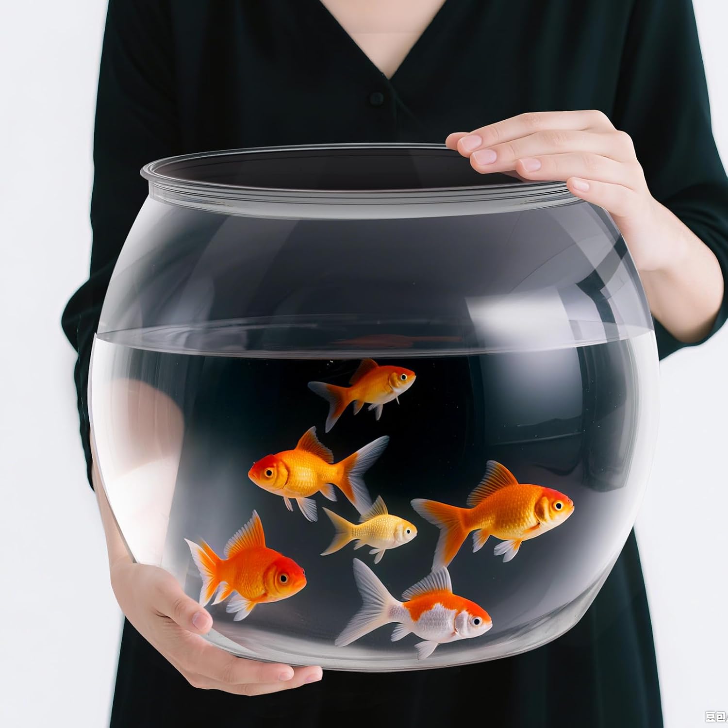 Nomoreef 5 Gallon Large Shatterproof Plastic Fish Bowl, Round Clear Terrarium & Flower Vase