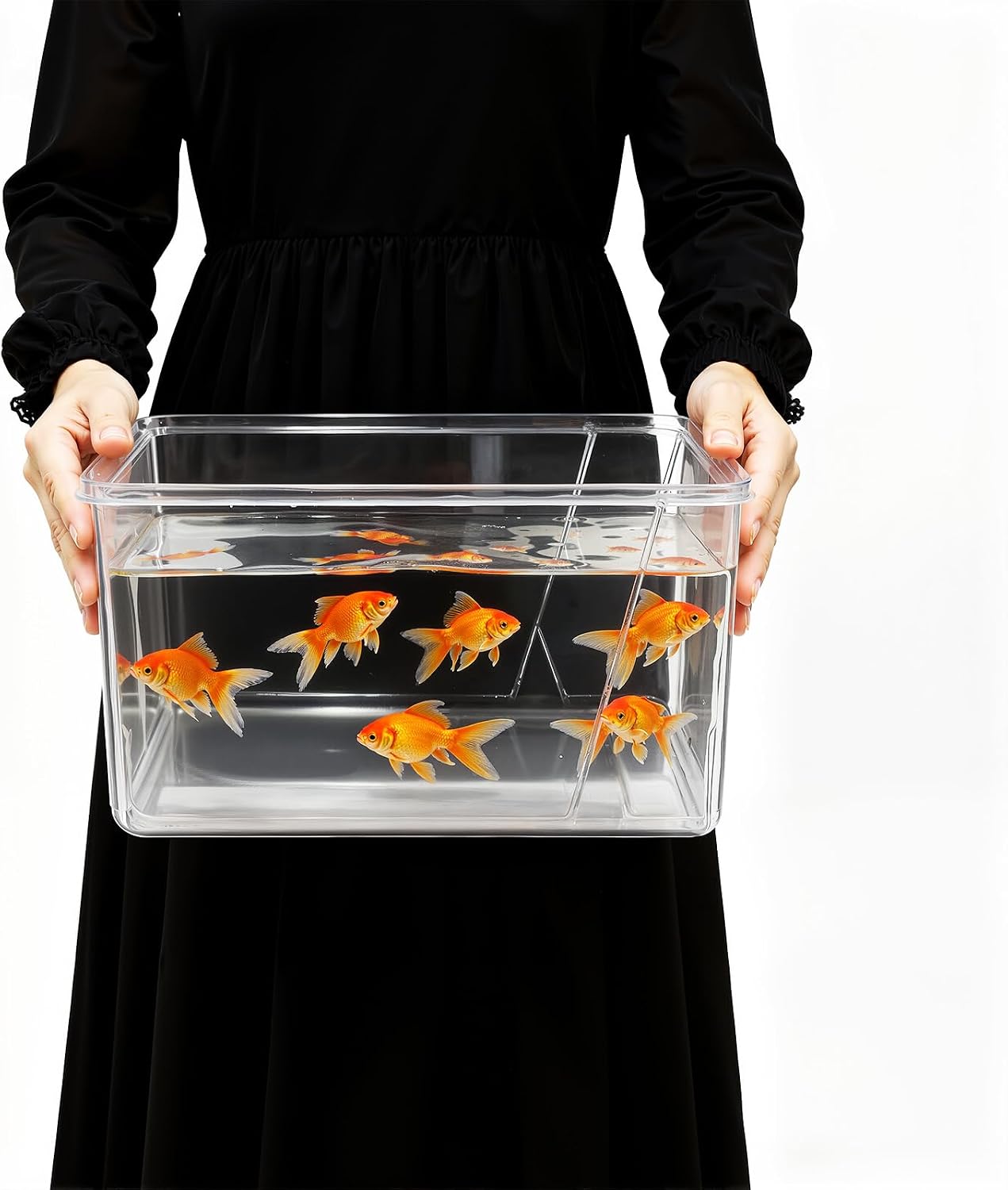 Nomoreef 5 Gallon Large Shatterproof Plastic Fish Bowl, Round Clear Terrarium & Flower Vase