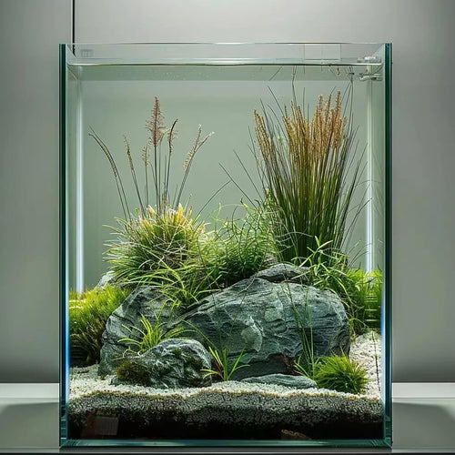 Nomoreef 2 Gallon Glass Fish Tank, Small Aquarium for Betta Fish, Shrimp & Snails